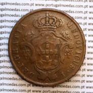 Açores, 20 Réis 1865 cobre  D. Luis I "Vinte réis 1865 Açores, Legenda sem pontos", (BC), World Coins Azores KM 15