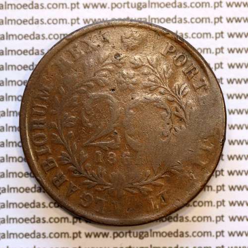 Açores, 20 Réis 1865 cobre  D. Luis I "Vinte réis 1865 Açores, Legenda sem pontos", (BC-/REG), World Coins Azores KM 15