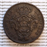 Açores, 20 Réis 1865 cobre  D. Luis I "Vinte réis 1865 Açores, Legenda com pontos", (MBC+/Bela), World Coins Azores KM 15