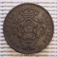 Açores, 20 Réis 1865 cobre  D. Luis I "Vinte réis 1865 Açores, Legenda com pontos", (MBC+/Bela), World Coins Azores KM 15