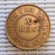 Ensaio Monetário de X Réis 1863 em Latão D. Luis I (Bruxelas, gravador "Charles Wiener") , World Coins Portugal - Patterns Pn133