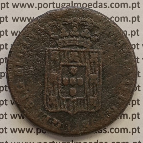 MOEDA PATACO (40 REIS) BRONZE 1834 - EIXO HORIZONTAL - D.MARIA II