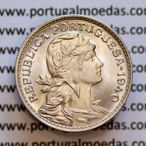 50 Centavos Alpaca 1940, Republica Portuguesa, $50 Centavos 1940 em alpaca (Soberba), World Coins Portugal KM 577
