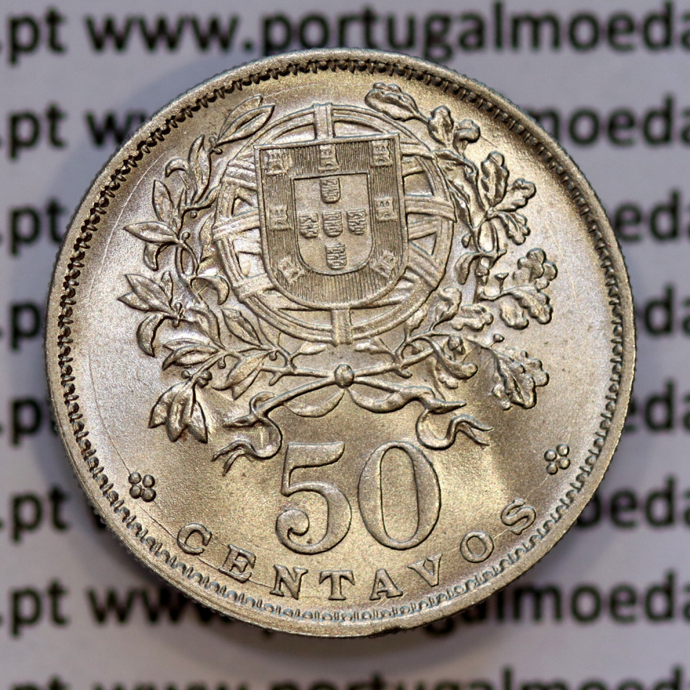 50 Centavos Alpaca 1940, Republica Portuguesa, $50 Centavos 1940 em alpaca (Soberba), World Coins Portugal KM 577