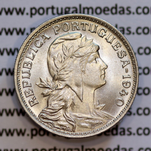 50 Centavos Alpaca 1940, Republica Portuguesa, $50 Centavos 1940 em alpaca (Soberba), World Coins Portugal KM 577