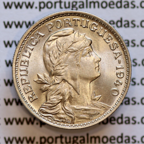 50 Centavos Alpaca 1940, Republica Portuguesa, $50 Centavos 1940 em alpaca (Soberba), World Coins Portugal KM 577
