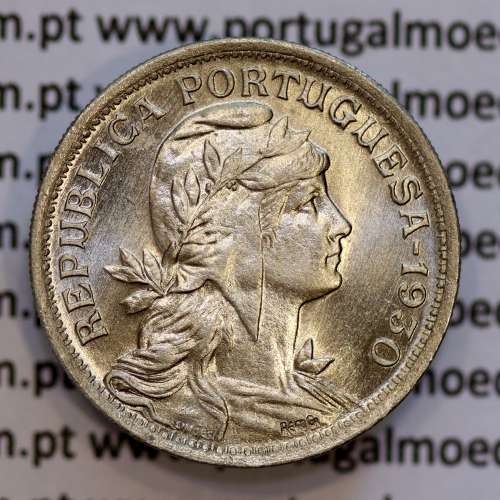 Portugal, Nickel brass coin of 50 Centavos 1930 of Portuguese Republic, (UNC), World Coins Portugal KM577