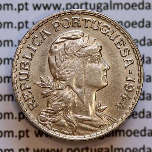 Coin 1 Escudo 1944 Alpaca of Portugal, 1$00 1944 alpaca of the Portuguese Republic, (Bela-), World Coins Portugal KM 578