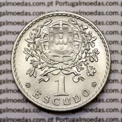 Portugal, coin of 1 Escudo 1944 Alpaca of the Portuguese Republic, (AU), World Coins Portugal KM 578