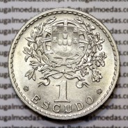 1 Escudo 1945 Alpaca, 1$00 1945 alpaca Republica Portuguesa, (Bela), World Coins Portugal KM 578