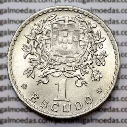 Portugal, coin of 1 Escudo 1945 Alpaca of the Portuguese Republic, (UNC), World Coins Portugal KM 578