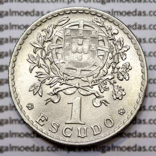 Portugal, coin of 1 Escudo 1945 Alpaca of the Portuguese Republic, (UNC), World Coins Portugal KM 578