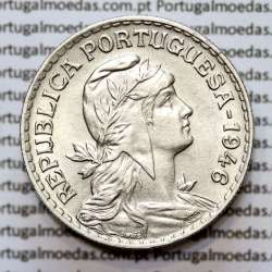 1 Escudo 1946 Alpaca, 1$00 1946 alpaca Republica Portuguesa, (Bela) World Coins Portugal  KM 578