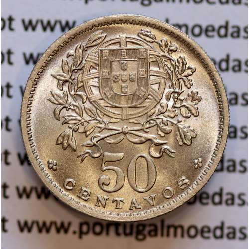 50 Centavos 1951 Alpaca, $50 centavos 1951 Republica Portuguesa, (Soberba), World Coins Portugal KM 577