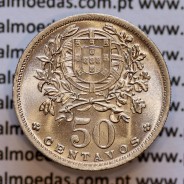 Portugal, Nickel brass coin of 50 Centavos 1955 of Portuguese Republic, (UNC), World Coins Portugal KM 577