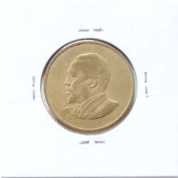 Quénia 5 cêntimos 1966 Latão-Níquel, Kenya 5 cents 1966 Nickel brass, World Coins - Kenya KM 1