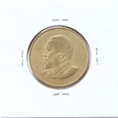 Quénia 5 cêntimos 1966 Latão-Níquel, Kenya 5 cents 1966 Nickel brass, World Coins - Kenya KM 1