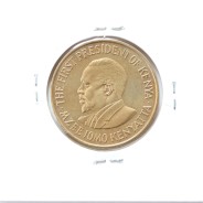 Quénia 5 cêntimos 1970 Latão-Níquel, Kenya 5 cents 1970 Nickel brass, World Coins - Kenya KM 10