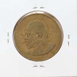 Quénia 10 cêntimos 1968 Latão-Níquel, Kenya 10 cents 1968 Nickel brass, World Coins - Kenya KM 2