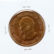 Quénia 10 cêntimos 1971 Latão-Níquel, Kenya 10 cents 1971 Nickel brass, World Coins - Kenya KM 11
