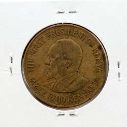Quénia 10 cêntimos 1971 Latão-Níquel, Kenya 10 cents 1971 Nickel brass, World Coins - Kenya KM 11