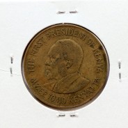 Quénia 10 cêntimos 1971 Latão-Níquel, Kenya 10 cents 1971 Nickel brass, World Coins - Kenya KM 11