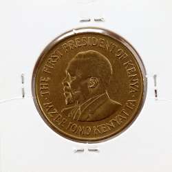 Quénia 10 cêntimos 1974 Latão-Níquel, Kenya 10 cents 1974 Nickel brass, World Coins - Kenya KM 11