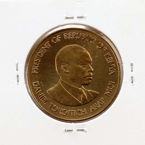Quénia 10 cêntimos 1984 Latão-Níquel, Kenya 10 cents 1984 Nickel brass, World Coins - Kenya KM 18