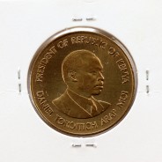 Quénia 10 cêntimos 1984 Latão-Níquel, Kenya 10 cents 1984 Nickel brass, World Coins - Kenya KM 18