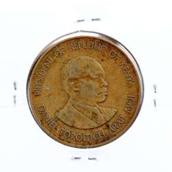 Quénia 10 cêntimos 1984 Latão-Níquel, Kenya 10 cents 1984 Nickel brass, World Coins - Kenya KM 18
