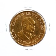 Quénia 10 cêntimos 1987 Latão-Níquel, Kenya 10 cents 1987 Nickel brass, World Coins - Kenya KM 18