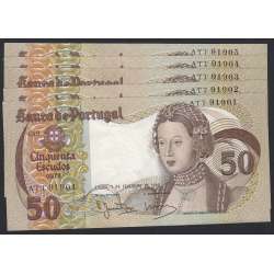 LOTE DE 10 NOTAS COM NÚMEROS SEGUIDOS - 50 ESCUDOS 1980 (MUITO POUCO CIRCULADAS) Ch.9 INFANTA D.MARIA - (01/02/1980)