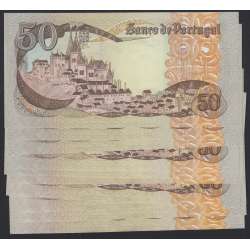 LOTE DE 10 NOTAS COM NÚMEROS SEGUIDOS - 50 ESCUDOS 1980 (MUITO POUCO CIRCULADAS) Ch.9 INFANTA D.MARIA - (01/02/1980)