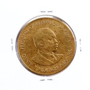 Quénia 10 cêntimos 1990 Latão-Níquel, Kenya 10 cents 1990 Nickel brass, World Coins - Kenya KM 18