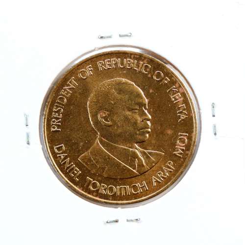 Quénia 10 cêntimos 1989 Latão-Níquel, Kenya 10 cents 1989 Nickel brass, World Coins - Kenya KM 18