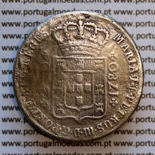 12 vinténs prata 1780 D. Maria I e D. Pedro III, 240 Réis prata 1780, Cruz Potentada, (BC),  World Coins Portugal KM 272