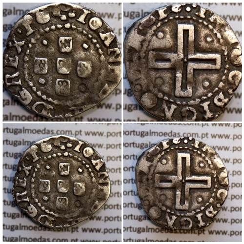 Meio Tostão prata D. João IV 1640-1656, não classificada A. Gomes, Legenda: ✤IOANNES IIII D G REX•PO / ✤IN HOC•SIGNO•VIN•CES