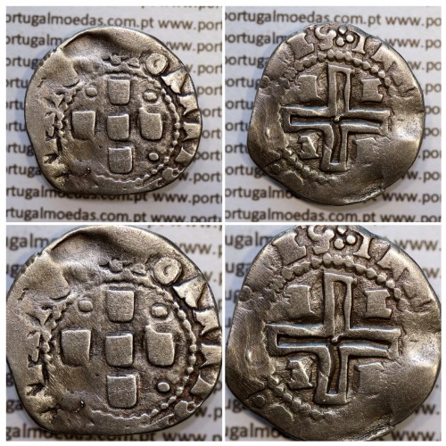 Meio Tostão prata D. João IV 1640-1656, (Évora), Legenda: ✤IOANNES IIII DG REX POR / ✤IN HOC SIGNO•VIN•CES