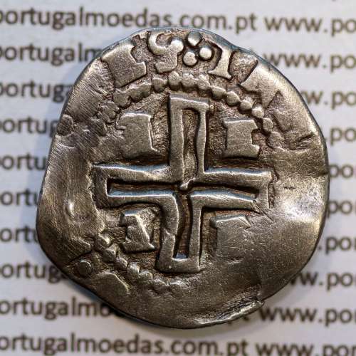 Meio Tostão prata D. João IV 1640-1656, (Évora), Legenda: ✤IOANNES IIII DG REX POR / ✤IN HOC SIGNO•VIN•CES
