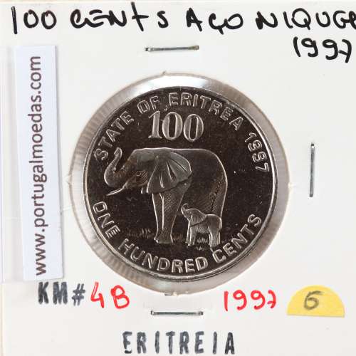 Eritreia 100 Cents 1997 Aço-Níquel, - Krause World Coins, Eritrea KM48