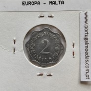 Malta 2 mils 1972 Alumínio, World Coins Malta KM 5, coin of 2 mils 1972 Aluminium