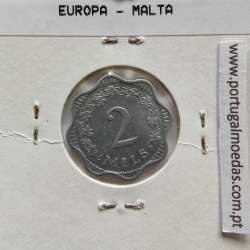 Malta 2 mils 1972 Alumínio, World Coins Malta KM 5, coin of 2 mils 1972 Aluminium
