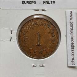 Malta 1 Cent 1972 Bronze, World Coins Malta KM 8, coin of 1 Cent 1972 Bronze