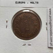 Malta 1 Cent 1972 Bronze, World Coins Malta KM 8, coin of 1 Cent 1972 Bronze