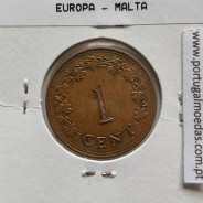 Malta 1 Cent 1975 Bronze, World Coins Malta KM 8, coin of 1 Cent 1975 Bronze