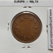Malta 1 Cent 1977 Bronze, World Coins Malta KM 8, coin of 1 Cent 1977 Bronze