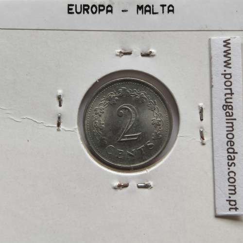 Malta 2 Cents 1977 Cupro-niquel, World Coins Malta KM 9, coin of 2 Cents 1977 Cupro-níquel