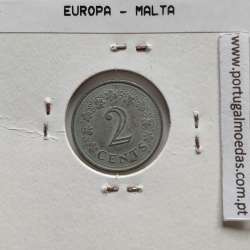 Malta 2 Cents 1977 Cupro-niquel, World Coins Malta KM 9, coin of 2 Cents 1977 Copper-nickel
