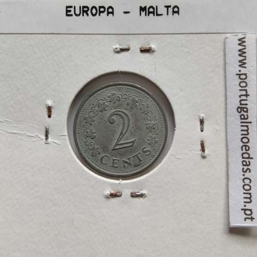 Malta 2 Cents 1977 Cupro-niquel, World Coins Malta KM 9, coin of 2 Cents 1977 Copper-nickel