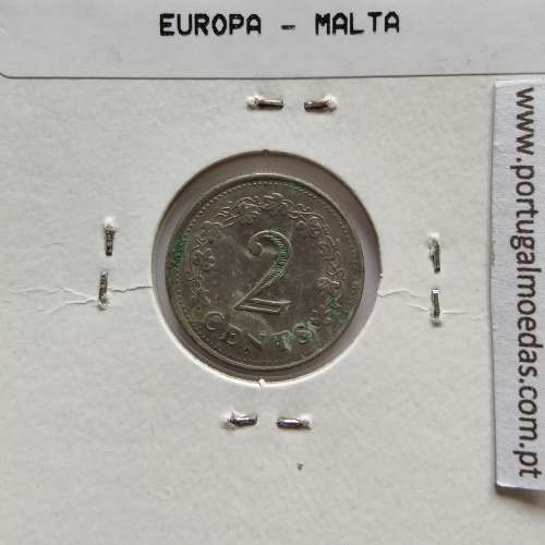 Malta 2 Cents 1982 Cupro-niquel, World Coins Malta KM 9, coin of 2 Cents 1982 Copper-nickel
